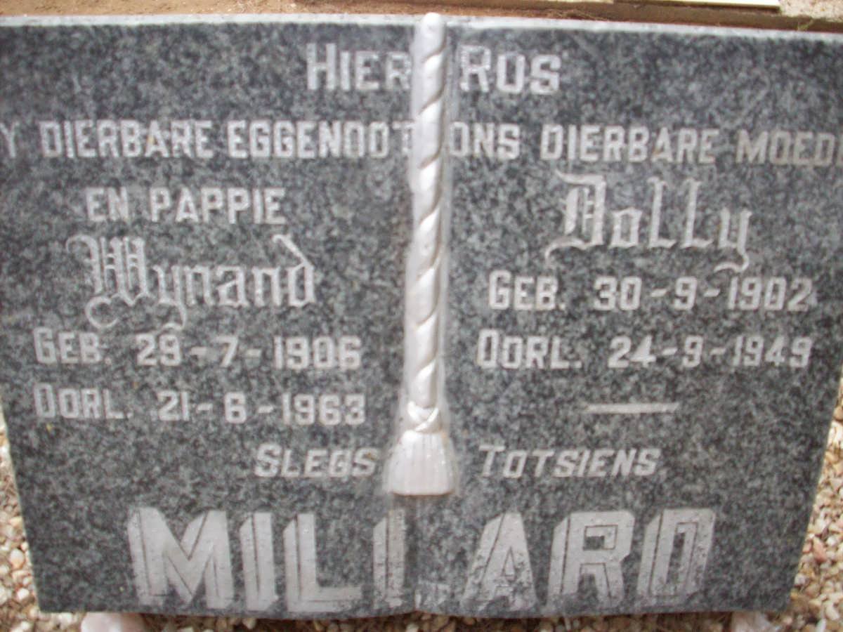 MILLARD Wynand 1906-1963 &amp; Dolly 1902-1949