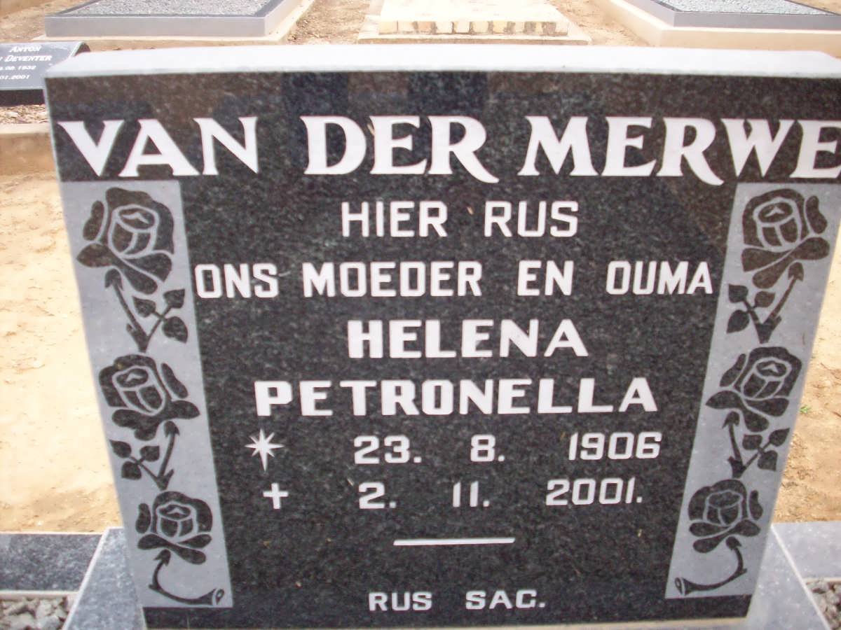 MERWE Helena Petronella, van der 1906-2001