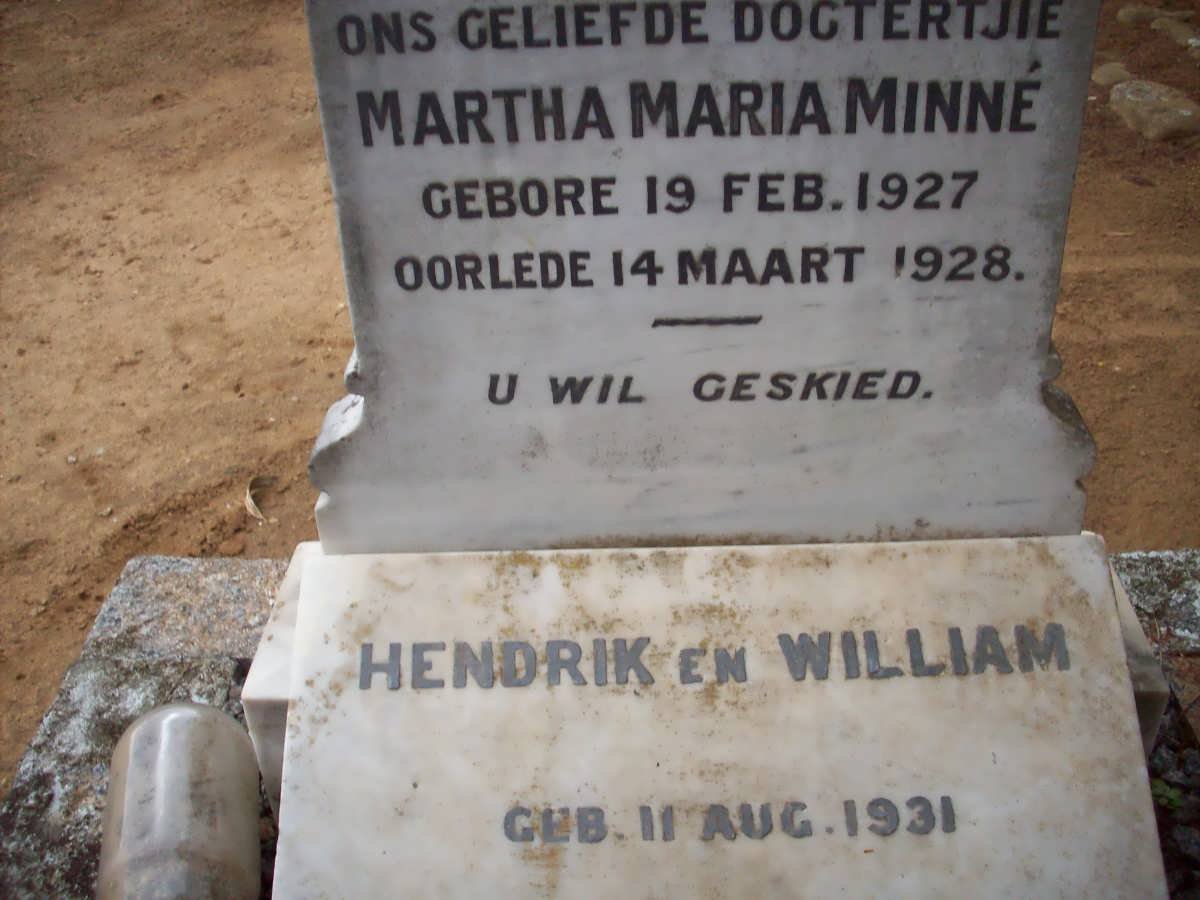 MINNE Martha Maria 1927-1928 :: MINNE Hendrik 1931-1932 :: MINNE William 1931-1932