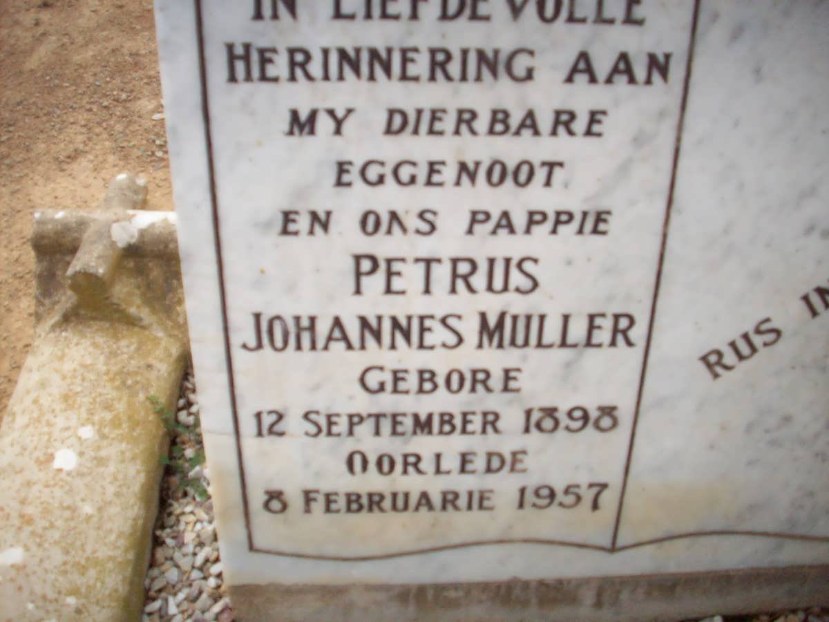 MULLER Petrus Johannes 1898-1957
