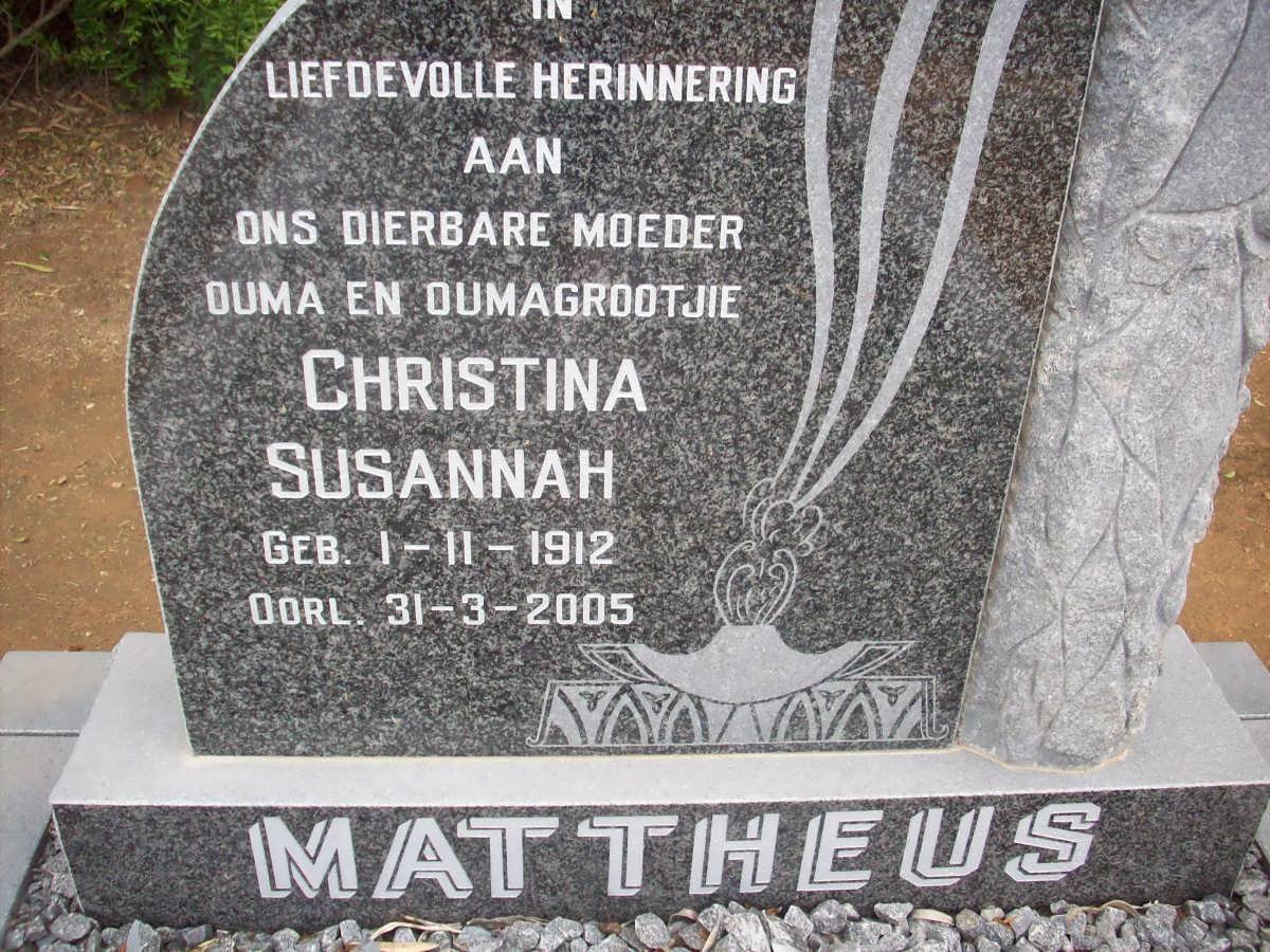 MATTHEUS Christina Susannah 1912-2005
