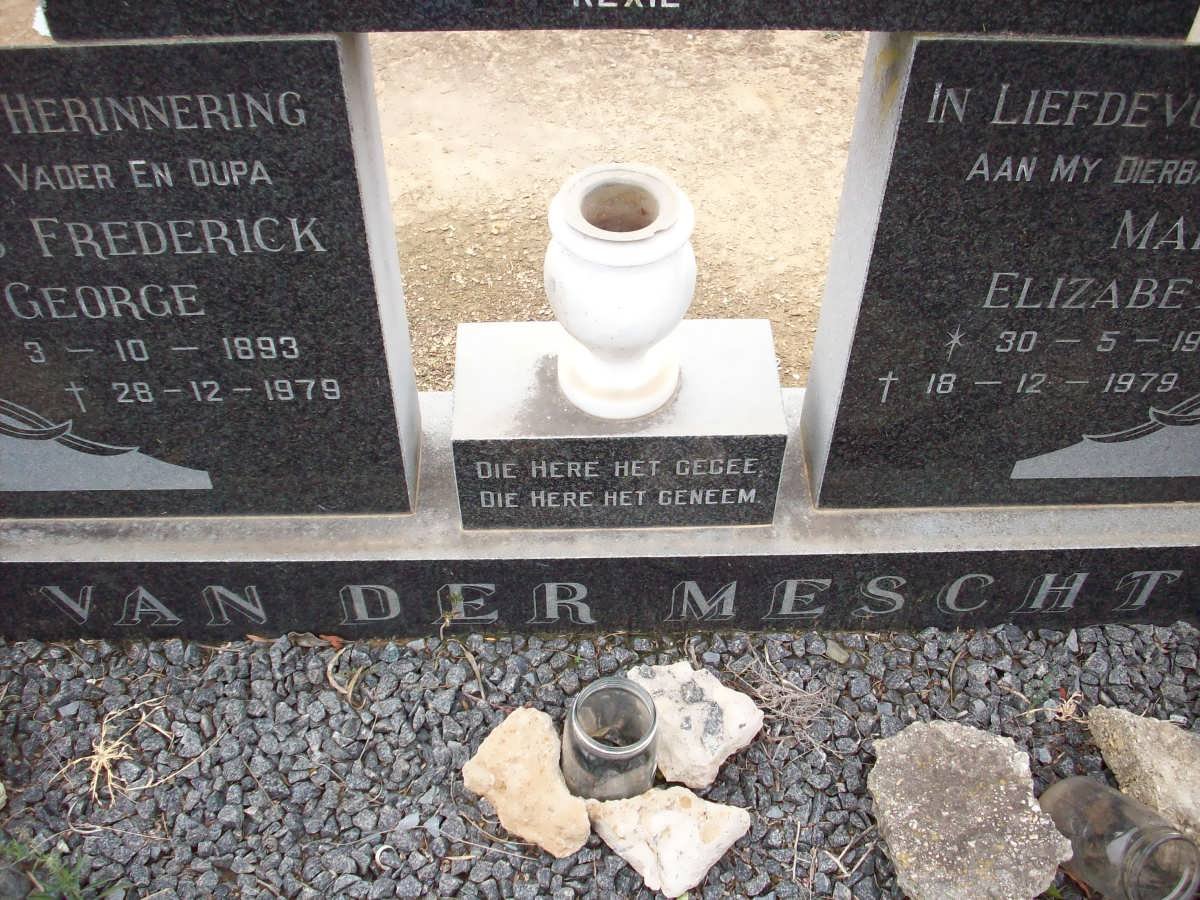 MESCHT Johannes Frederick George, van der 1893-1979 &amp; Maria Elizabeth 1900-1979