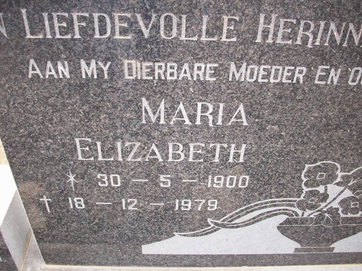 MESCHT Maria Elizabeth, van der 1900-1979