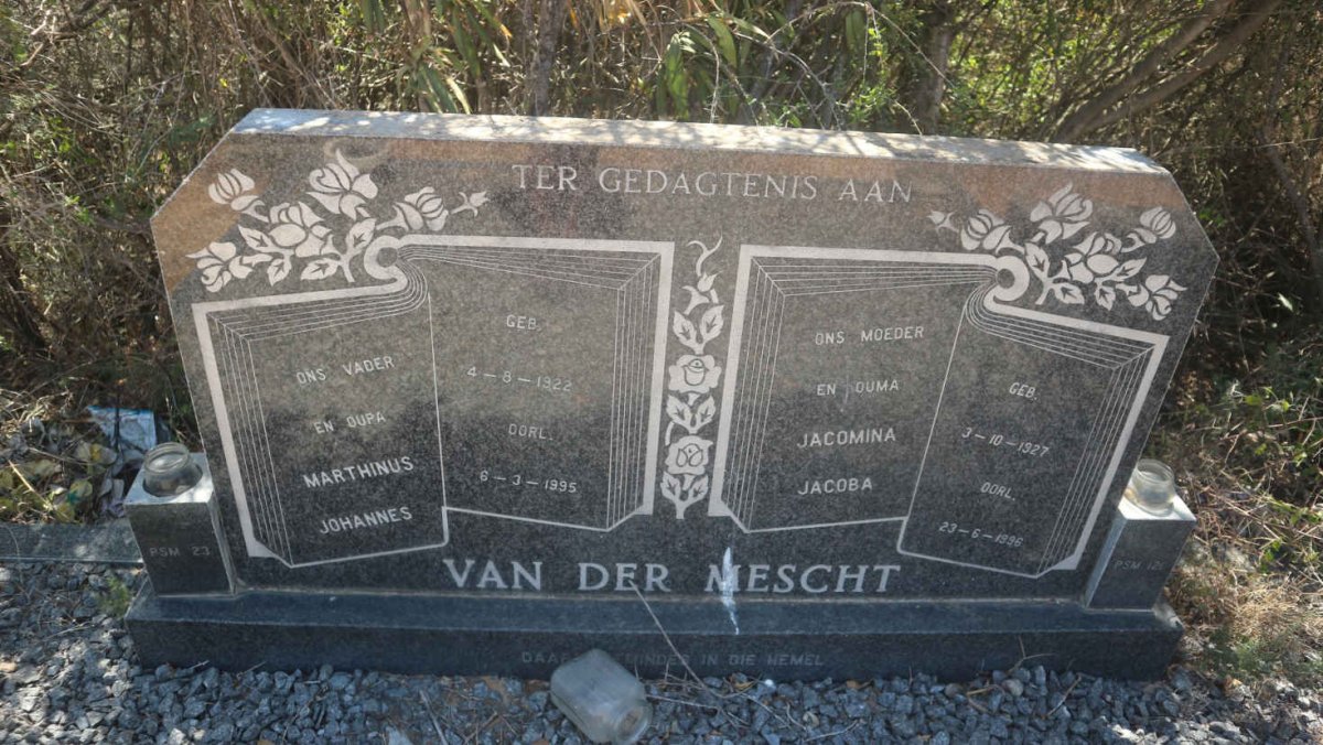 MESCHT Marthinus Johannes, van der 1922-1995 &amp; Jacomina Jacoba 1927-1996
