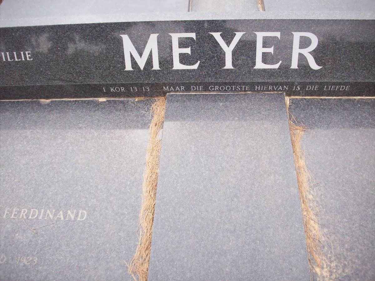 MEYER William Ferdinand 1923-1990 &amp; Anna Lucia NEL 1920-2003