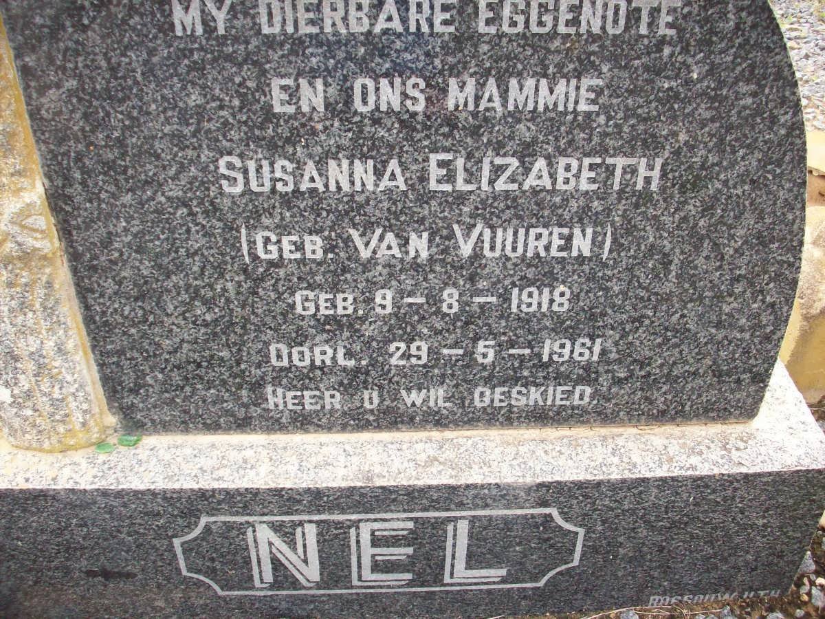 NEL Susanna Elizabeth nee VAN VUUREN 1918-1961