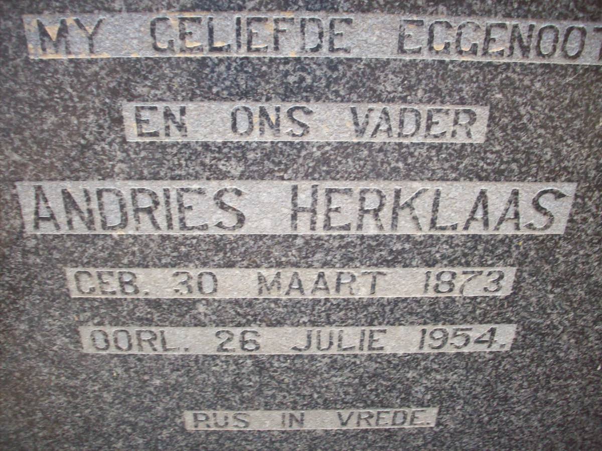 PIENAAR Andries Herklaas 1873-1954