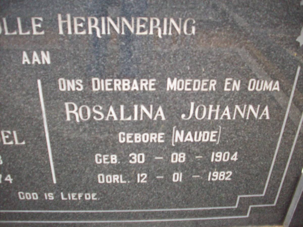 PIENAAR Rosalina Johanna nee NAUDE 1904-1982
