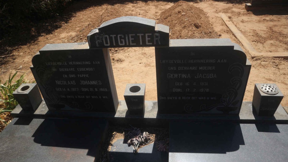 POTGIETER Nicolaas Johannes 1927-1969 &amp; Gertina Jacoba 1931-1978