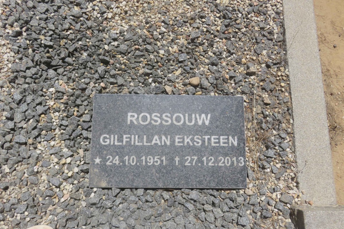 ROSSOUW Gabriel Gideon 1921-1961 &amp; Daisy Christine 1923-1991 :: ROSSOUW Gilfillan Eksteen 1951-2013
