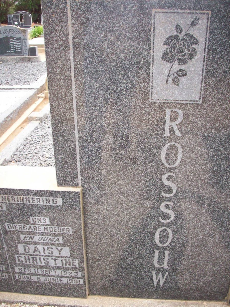 ROSSOUW Gabriel Gideon 1921-1961 &amp; Daisy Christine 1923-1991