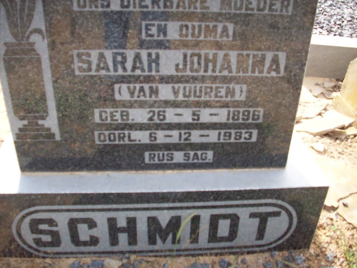 SCHMIDT Sarah Johanna nee VAN VUUREN 1896-1983