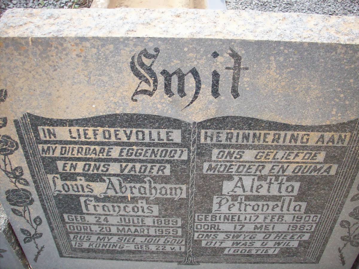 SMIT Louis Abraham Francois 1889-1959 &amp; Aletta Petronella NEL 1900-1983
