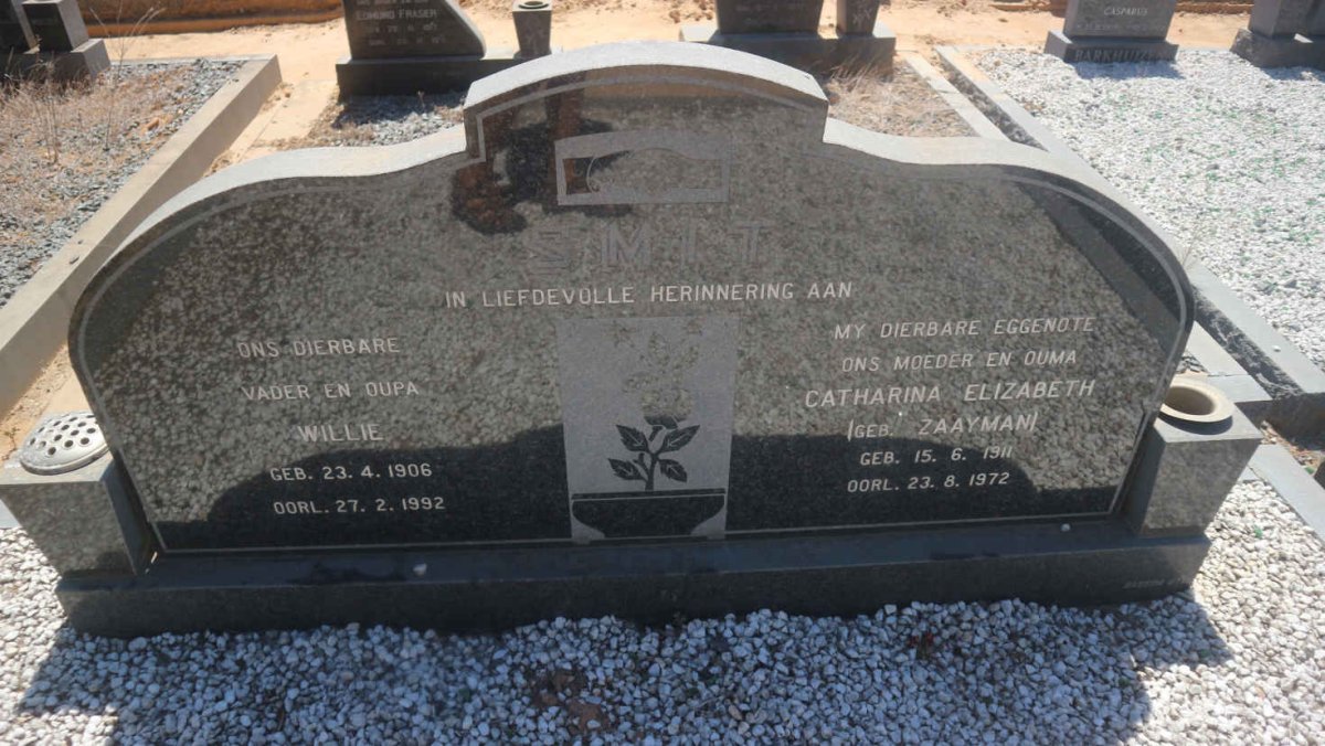 SMIT Willie 1906-1992 &amp; Catharina Elizabeth ZAAYMAN 1911-1972