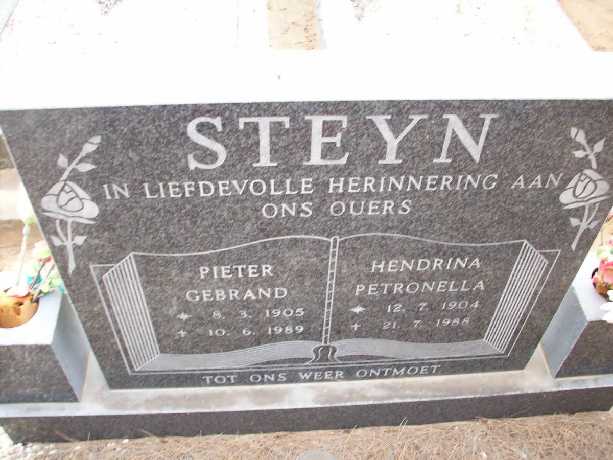 STEYN Pieter Gebrand 1905-1989 &amp; Hendrina Petronella 1904-1988