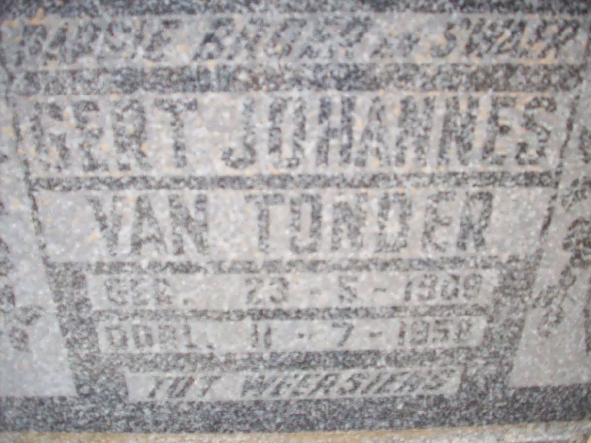 TONDER Gert Johannes, van 1909-1958