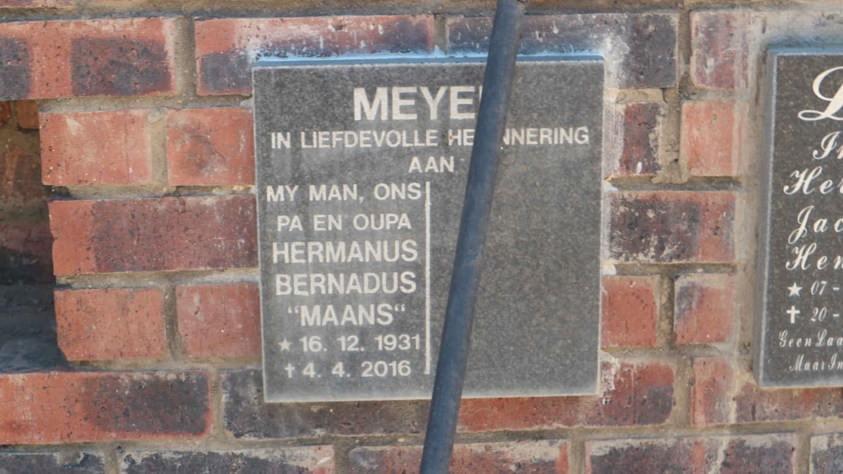 MEYER Hermanus Bernadus 1931-2016