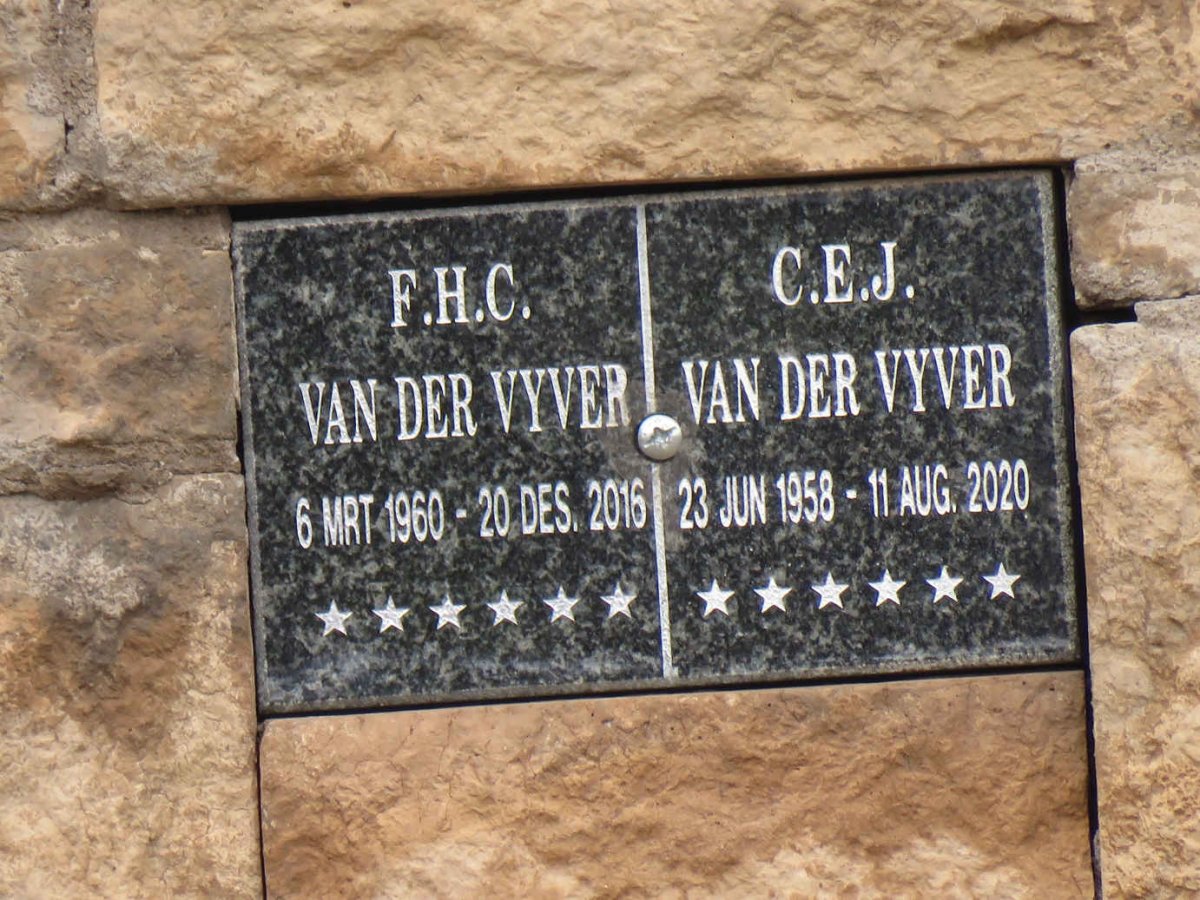 VYVER C.E.J., van der 1958-2020 &amp; F.H.C. 1960-2016
