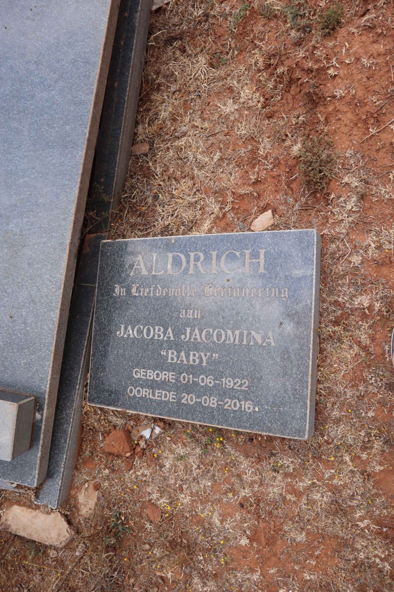 ALDRICH Jacoba Jacomina 1922-2016
