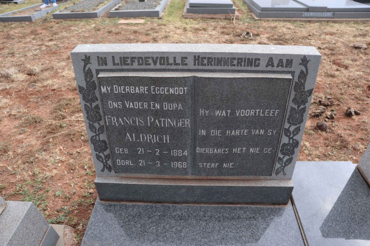 ALDRICH Francis Patinger 1884-1968 & Johanna Christina BUYS 1891-1981_1