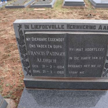 ALDRICH Francis Patinger 1884-1968 & Johanna Christina BUYS 1891-1981_1