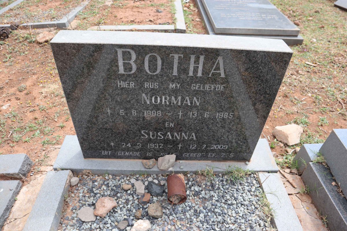 BOTHA Norman 1908-1985 & Susanna 1932-2009