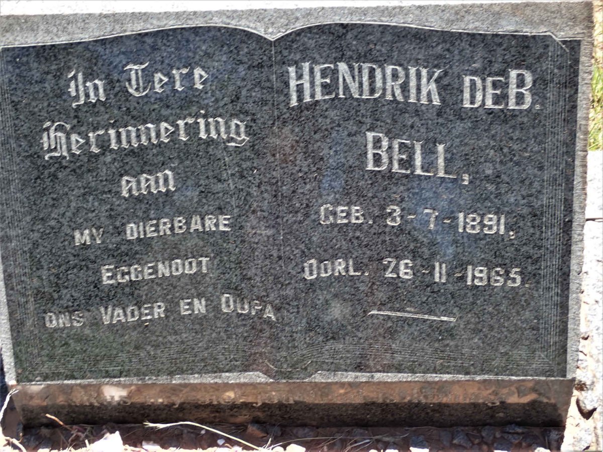 BELL Hendrik de B. 1891-1965