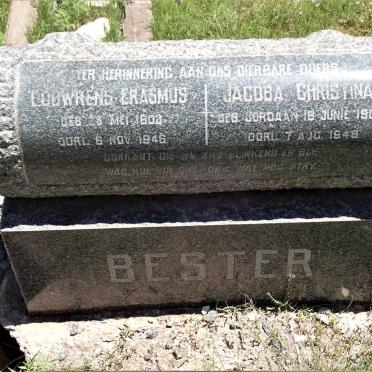 BESTER Louwrens Erasmus 1903-1946 &amp; Jacoba Christina JORDAAN 1905-1948