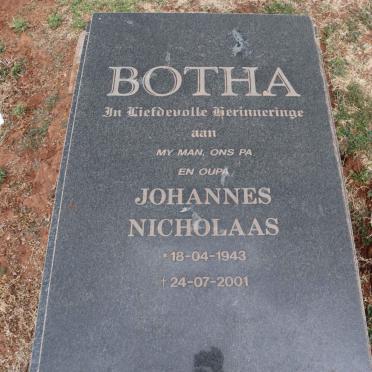 BOTHA Johannes Nicholaas 1943-2001