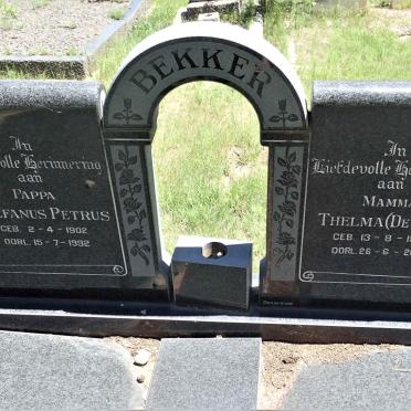 BEKKER Stefanus Petrus 1902-1992 &amp; Thelma DE BEER 1909-2003