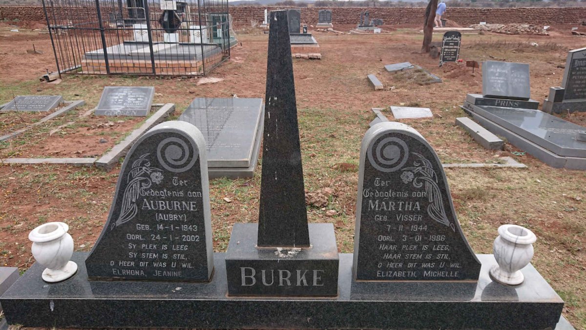BURKE Auburne 1943-2002 & Martha VISSER 1944-1986