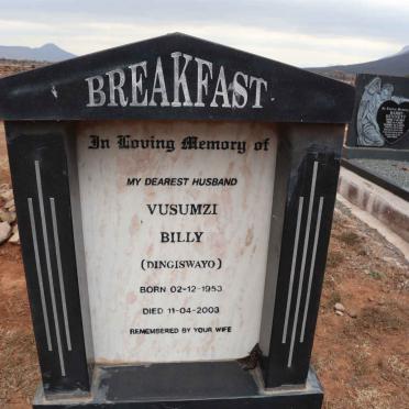 BREAKFAST Vusumzi Billy 1953-2003