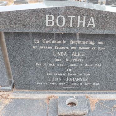 BOTHA Louis Johannes 1894-1968 & Linda Alice DELPORT 1896-1965