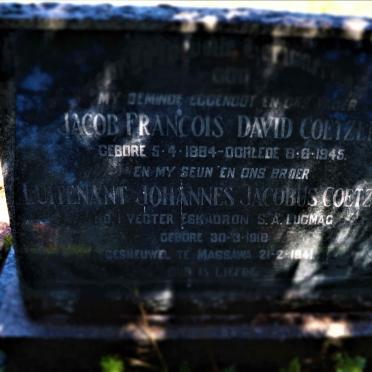 COETZER Jacob Francois David 1884-1945 :: COETZER Johannes Jacobus 1918-1941