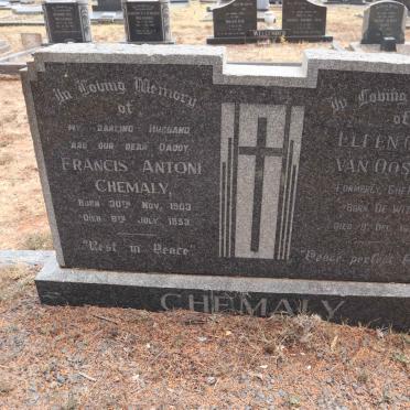 CHEMALY Francis Antoni 1903-1953 & Ellen VAN OOSTEN nee DE WITT -1990