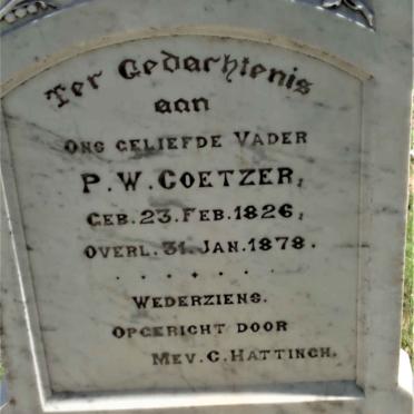 COETZER P.W. 1826-1878