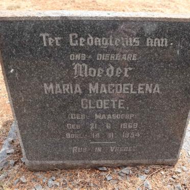CLOETE Maria Magdalena 1868-1954