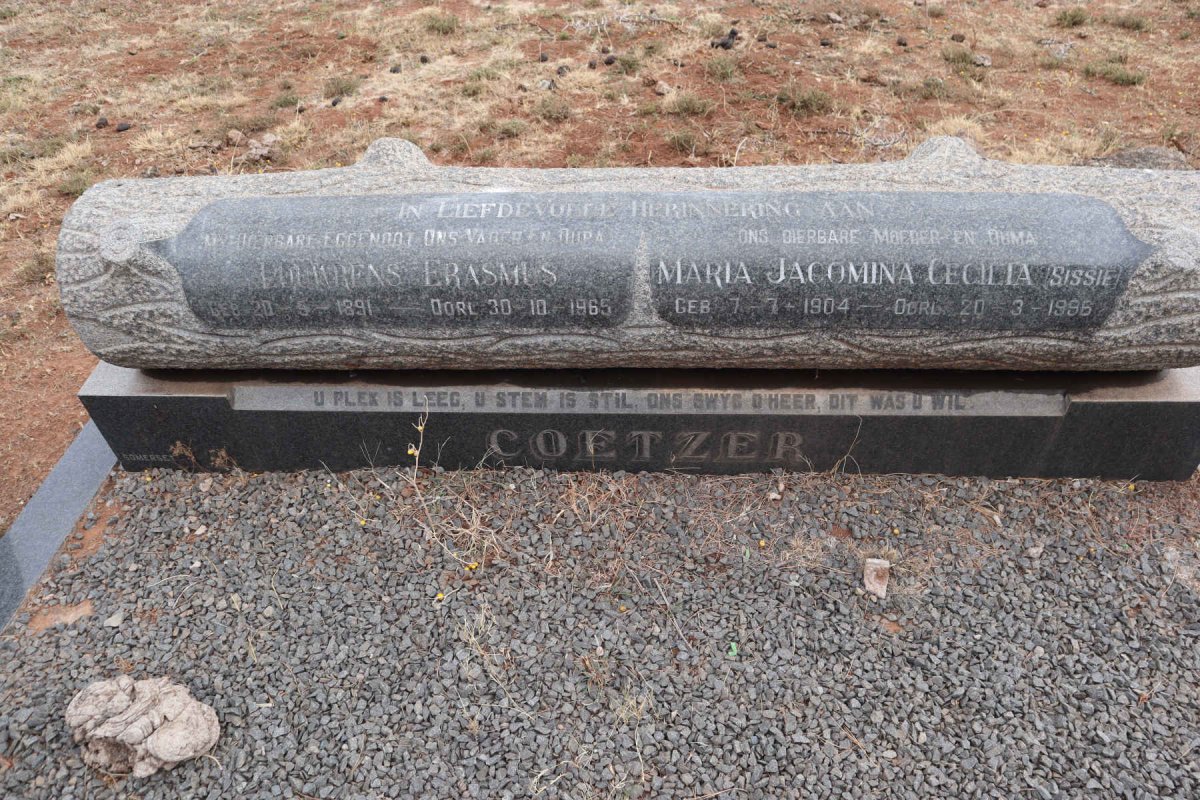 COETZER Louwrens Erasmus 1891-1965 & Maria Jacomina Cecilia 1904-1996