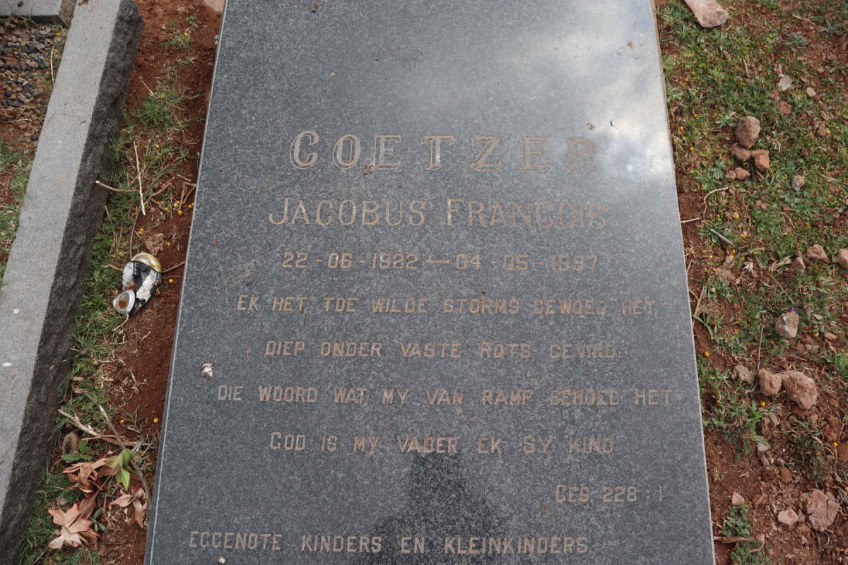 COETZER Jacobus Francois 1922-1997 & Auguste Louise BOTHA 1926-2012_1