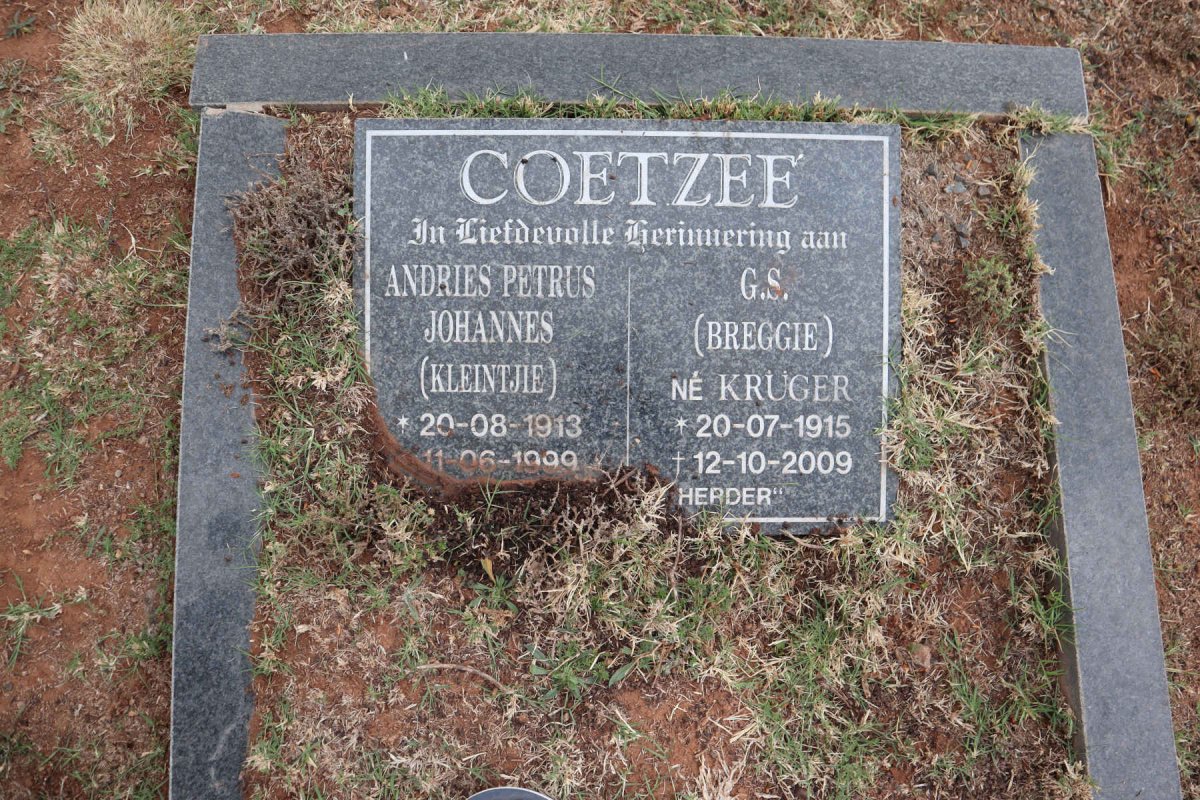 COETZEE Andries Petrus Johannes 1913-1999 & G.S. KRUGER 1915-2009