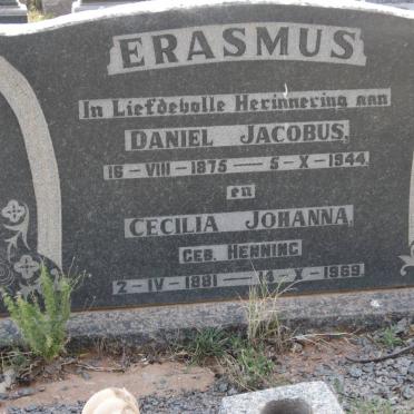 ERASMUS Daniel Jacobus 1875-1944 &amp; Cecilia Johanna HENNING 1881-1969