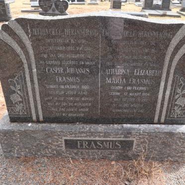 ERASMUS Casper Johannes 1900-1952 & Catharina Elizabeth Maria DU PLESSIS 1904-