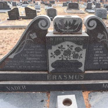 ERASMUS Carl Stephanus Johannes 1888-1960 & Irene DREYER 1902-1989