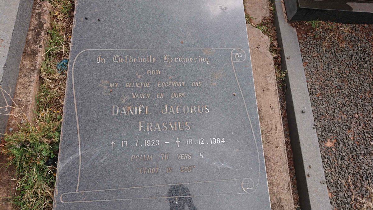 ERASMUS Daniel Jacobus 1923-1984 & Aletta Johanna RUPPING nee VAN HEERDEN 1927-2014_1