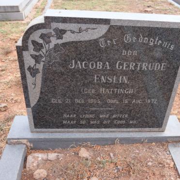 ENSLIN Jacoba Gertrude nee HATTINGH 1905-1972