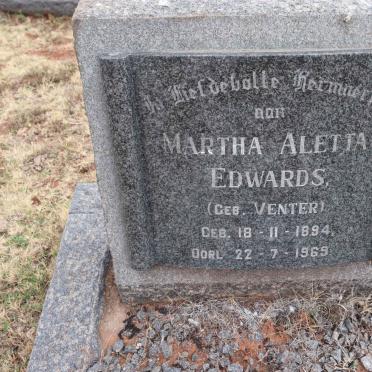 EDWARDS Martha Aletta nee VENTER 1894-1969