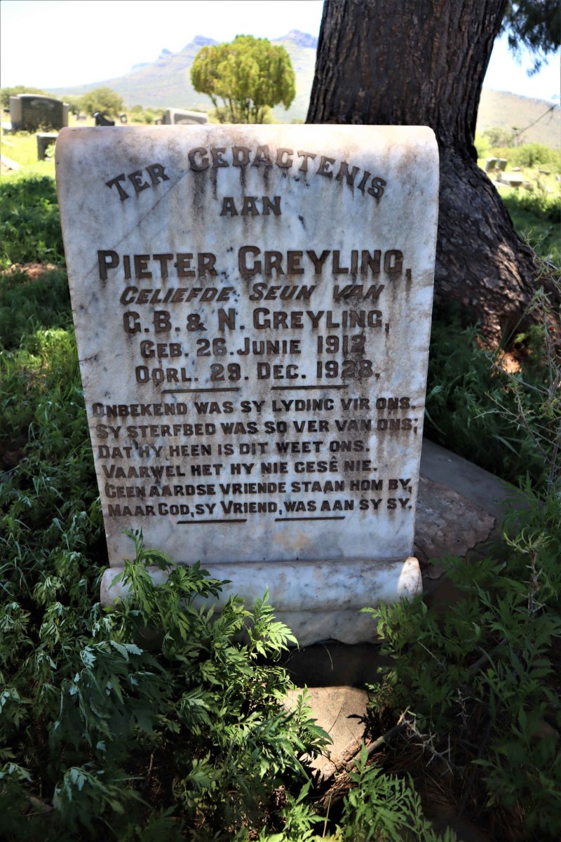 GREYLING Pieter 1912-1928