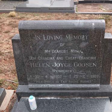 GOOSEN Helen Joyce PENBERTHY 1907-1997