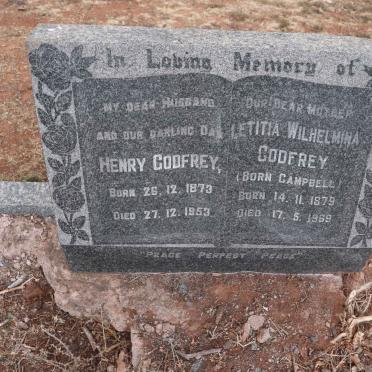 GODFREY Henry 1873-1953 & Letitia Wilhelmina CAMPBELL 1879-1969