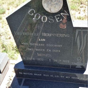 GOOSEN Moses 1932-1976